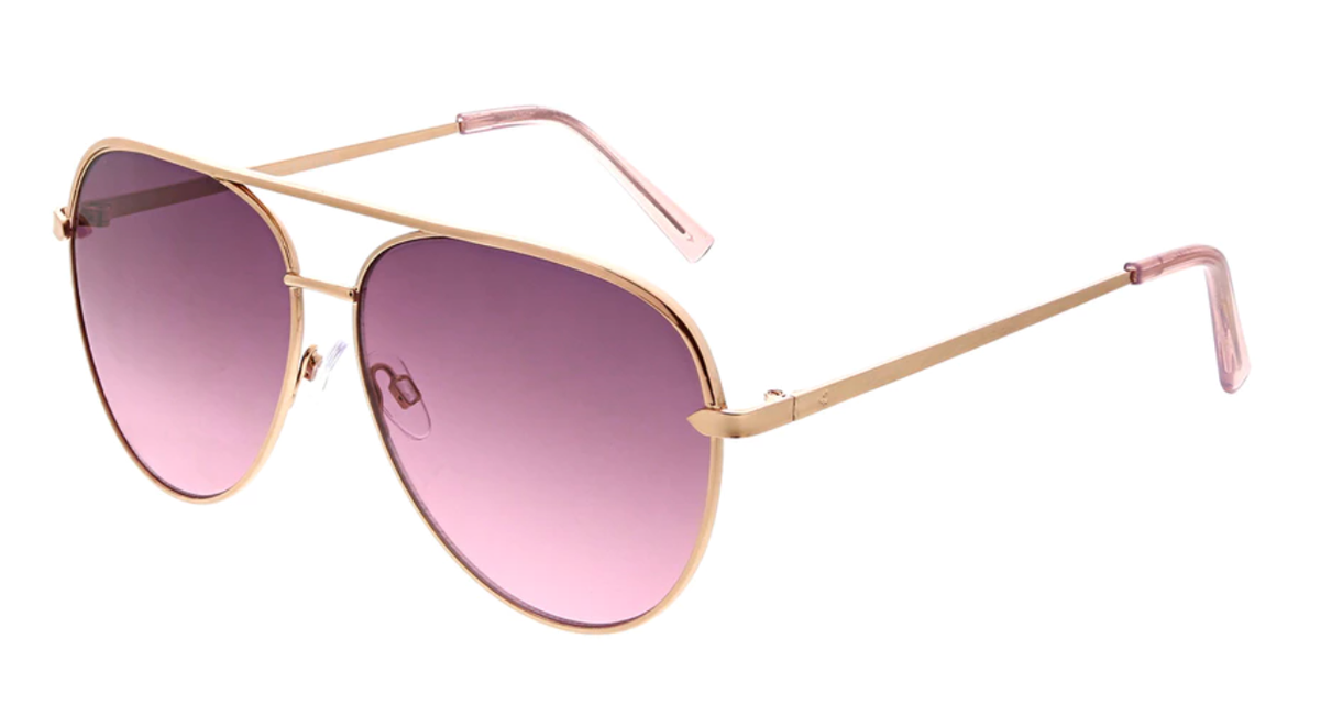 Authentic, Kendall & Kylie Round Metal Sunglasses in Rose Gold Mirror Kendall + Kylie Sophie Shield Aviator Sunglasses Gold Frame  main image 2