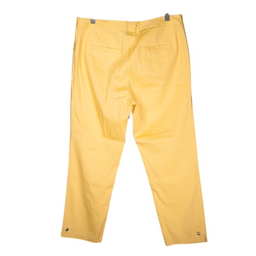 Elliott Lauren Womens Chino Pants Yellow Stretch Straight Leg Cropped Trousers 8 - Picture 2 of 10