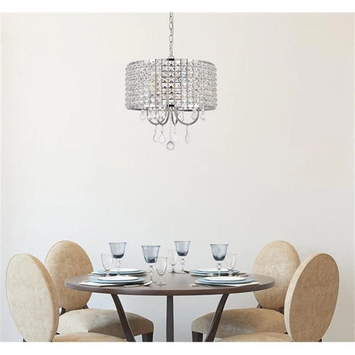 Living District Calista 4-Light Transitional Metal Pendant in Chrome - Picture 2 of 5