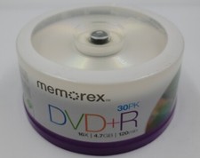 Memorex DVD R 16x 4.7GB 120 Min Video 30-pack NEW Spindle Computer Home Recorder