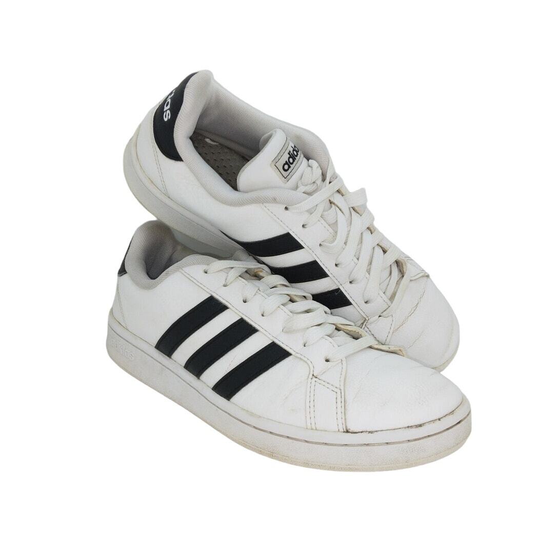 Adidas Grand Court Womens Pre-owned Casual White Leather Sneakers – sz. 9 Adidas Grand Court Womens Pre-owned Casual White Leather Sneakers – sz. 9