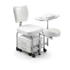 SEDIA PEDICURE sgabello poltrona MANICURE CON POGGIAPIEDI CASSETTIERA ESTETISTA