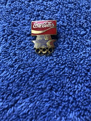 Olympic PIN Vintage 1982 COCA-COLA ''COKE'' Stars Rings '84 LA Olympics Corporate