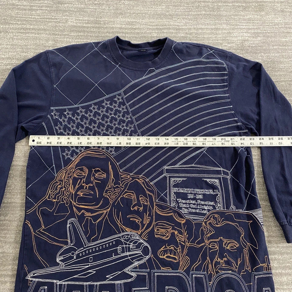 Camiseta PELLE PELLE America MLK Azul Manga Larga Talla XL Cosida por Todas Partes Foto 2 de 4