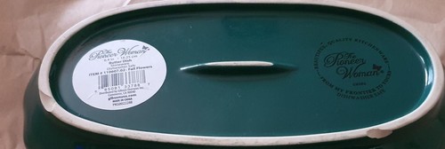 Pioneer Woman Butter Dish Burgundy Teal Green Polka Dots - Picture 6 of 6