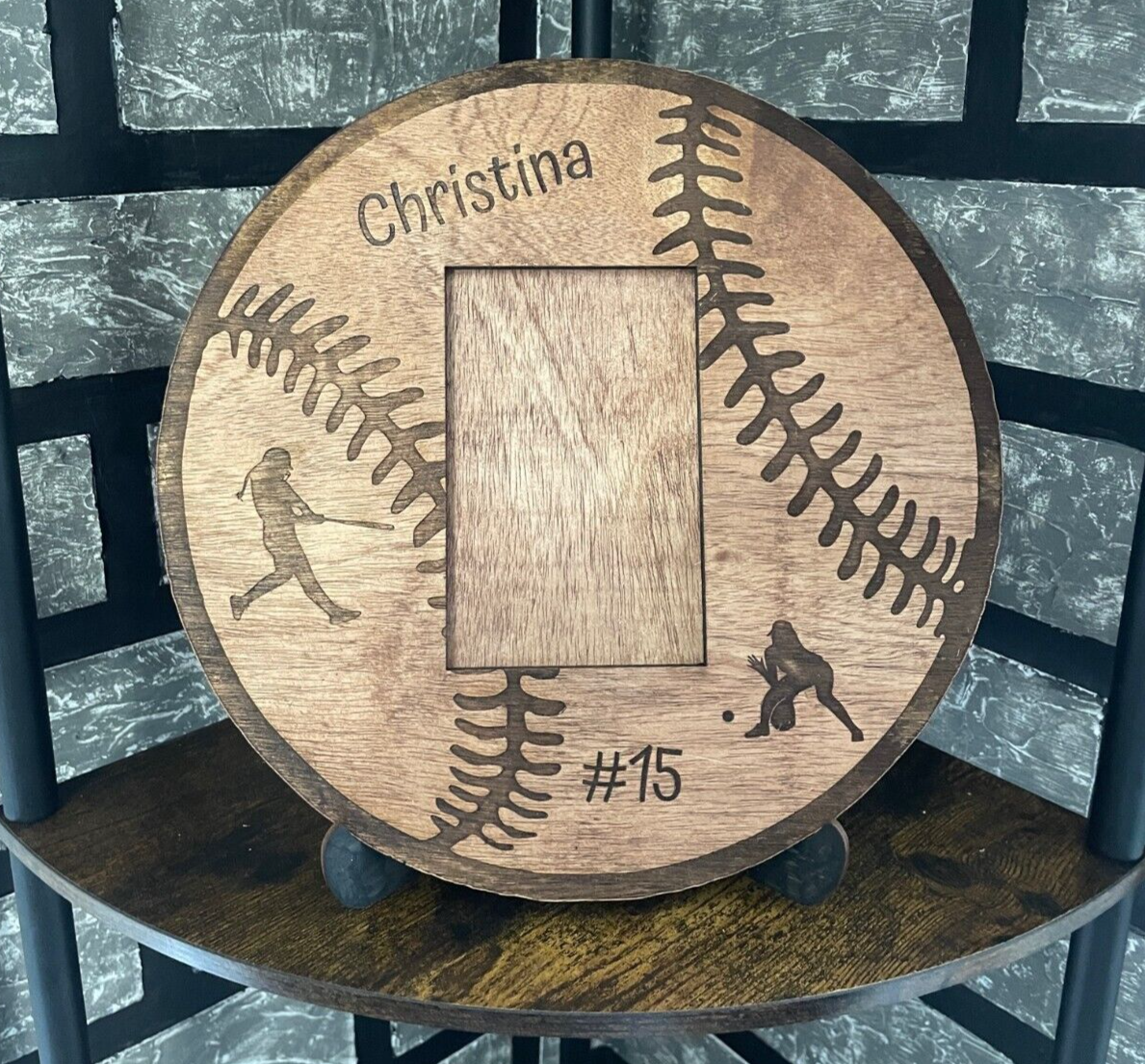 Picture Frames Personalized Softball Wood Picture Frame 4x6 Picture Frame-image