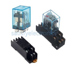 AC 220V DC12V Coil Power Relay 8Pin 10A DPDT LY2NJ HH62P HHC68A-2Z Socket Base N