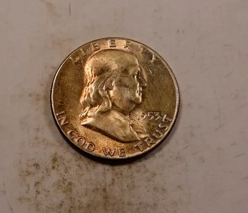 1953 Franklin Half Dollar * Gem BU (toned) * 90% Silver * XH491