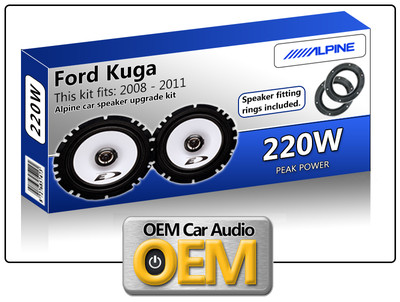 Ford Kuga Rear Door speakers Alpine car speaker kit with Adapter Pods 220W