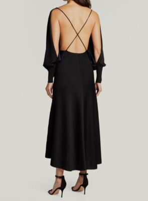 black wrap dress Bri Satin Wrap Dress main image 0
