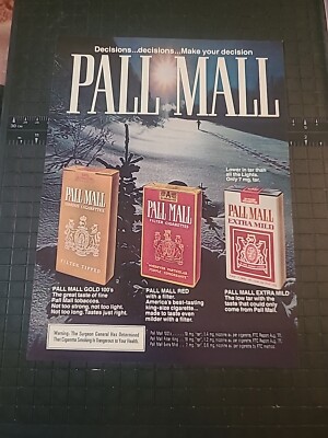 Pall Mall Cigarettes Vintage Print Ad 1978 8x11 Great To Frame