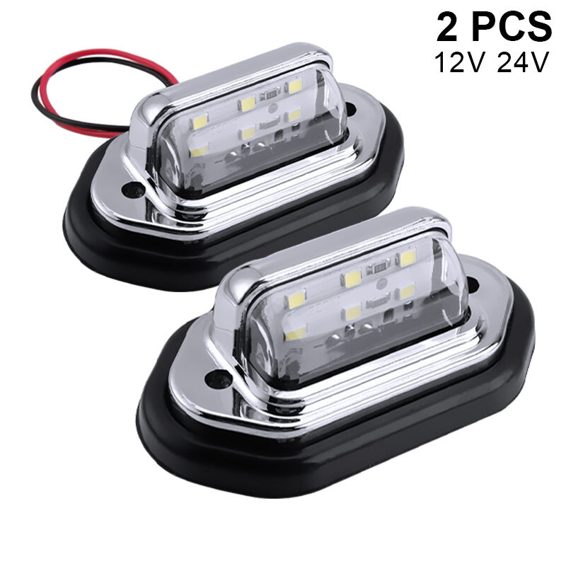 Sodcay 2 PCS Full LED License Plate Light Tag Lamp Assembly
