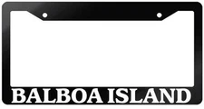 Glossy Black License Plate Frame BALBOA ISLAND Auto Accessory 1075
