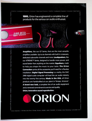 #ad #ad Orion Car Audio Amplifier Loudspeaker XTR 2100 HCCA Vintage 1991 Print Ad $13.50