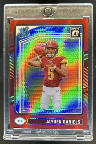 2024 Panini Donruss Optic Jayden Daniels Red Hyper Rated Rookie #248 Commanders