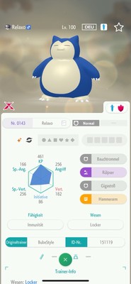  Pokemon Relaxo Shiny Gigadynamax IV6 deutsch - Pokemon Home - Schwert/Schild 