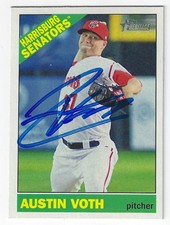 AUSTIN VOTH HARRISBURG SENATORS SIGNED CARD ORIOLES MARINERS BLUE JAYS NATIONALS