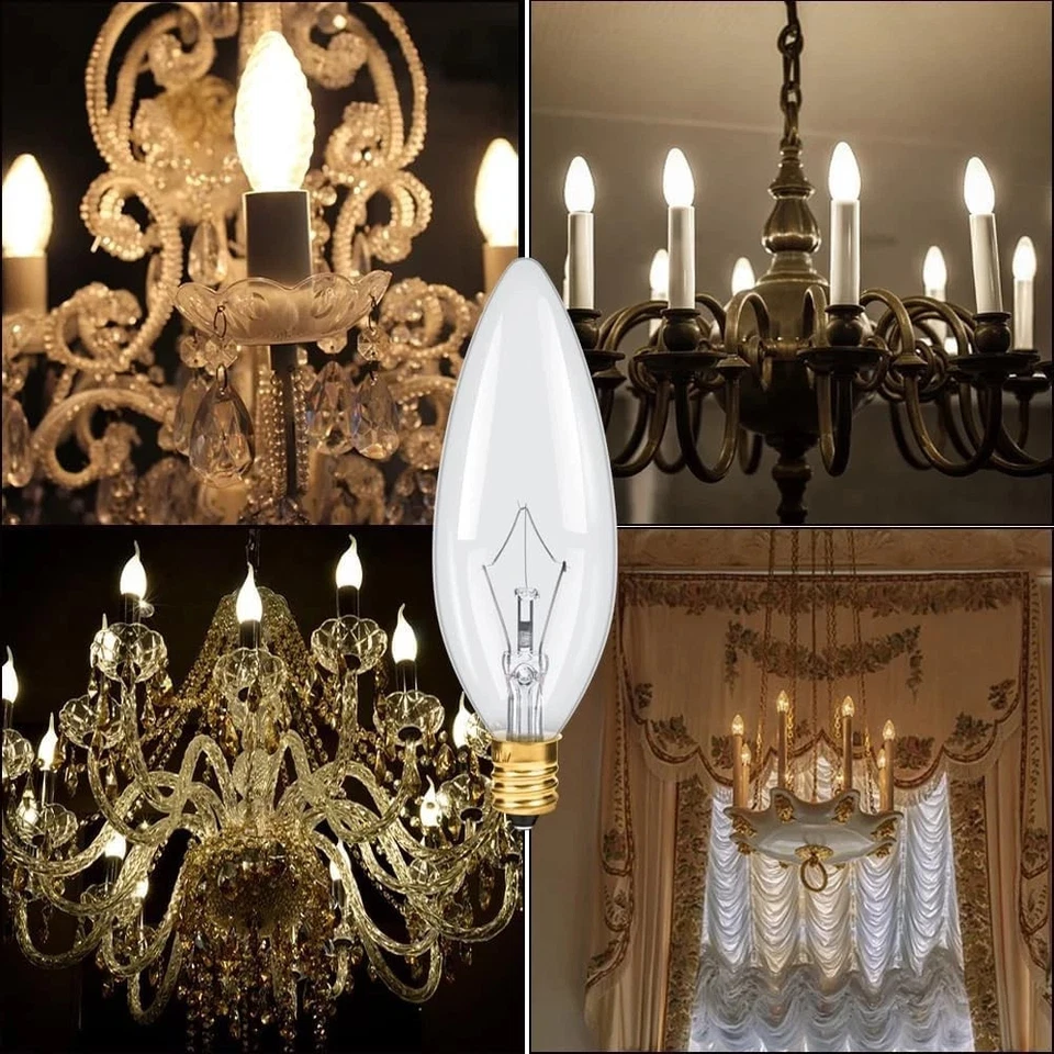 10 Pack Candelabra Torpedo 40W E12 Base 125 V Decorative 10 Pack, 40w light new - Image 4 of 4