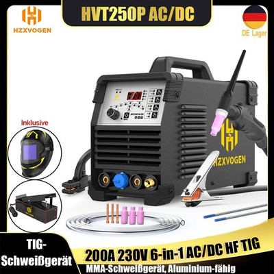 6-in-1 AC DC HF TIG ARC Schweißgerät 200A 240V Aluminium Puls für Heimwerker DE