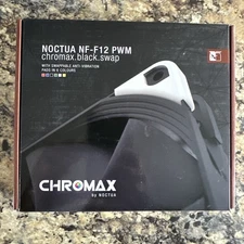 Noctua NF-F12 PWM chromax.black.swap 4-Pin Premium Quiet Fan - Black