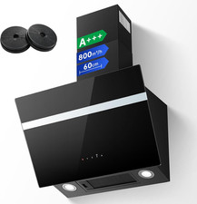 Cappa Aspirante 60 Cm, 800 M³/H Cappa Cucina Inclinata 60Cm Con Filtro a Carboni