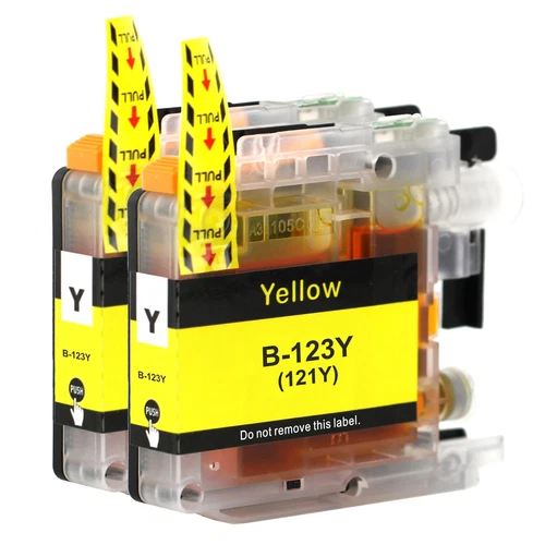 2 Cartouches d'encre Jaune pour Brother DCP-J752DW MFC-J4710DW MFC-J870DW