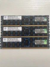 Lot of 3 Nanya 8g PC3 10600R ECC Sever Memory. 24g Total