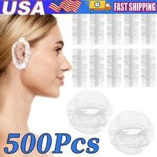 500 X Clear Disposable Ear Protectors Waterproof Ear Covers for Hair Dye Bathing