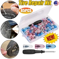 85Pcs Tire Repair Rubber Nails Tyre Puncture Repair Screws Kit w/ Screwdriver