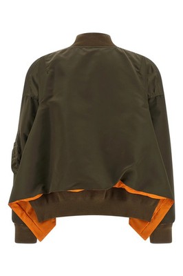SACAI Assymetrical Green Nylon Bomber Jacket New & Authentic | eBay