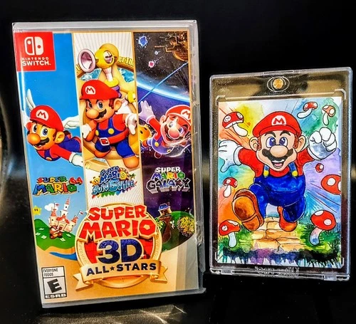 Super Mario 3D All-Stars Nintendo Switch Game Sealed. ACEO Painting Included!