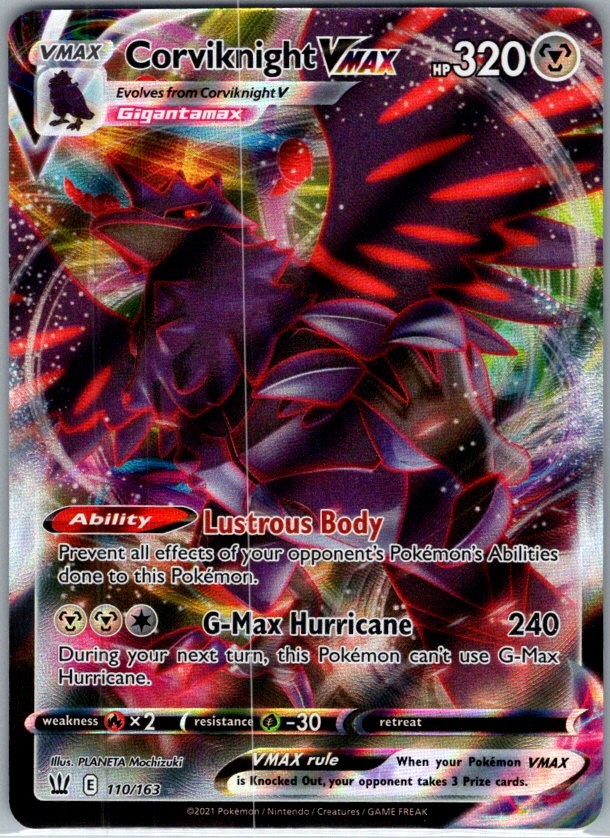 Corviknight VMAX Holofoil Ultra Rare SWSH05: Battle Styles 110/163 NM