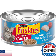 Purina Friskies Prime Filets Ocean Whitefish & Tuna Wet Cat Food 24x 5.5oz 4.58 per gallon