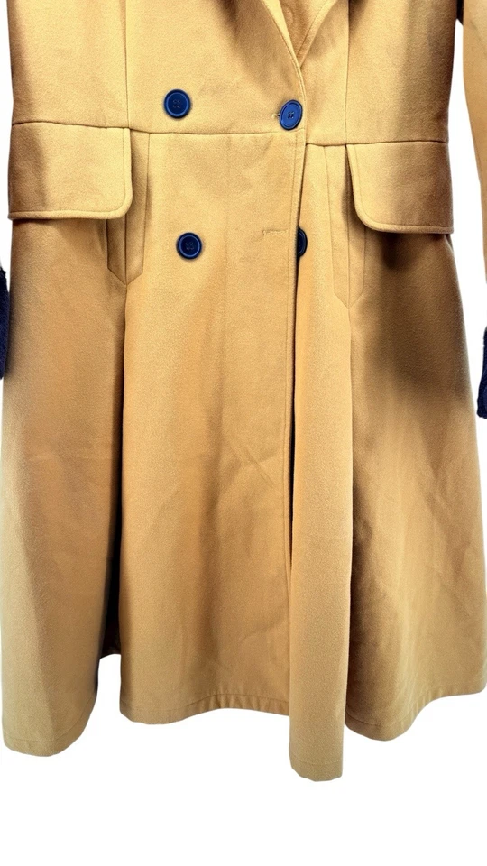 Order Plus MUSTARD Trench Coat WOMENS NWT XXL ButtonUp FAUX FUR Peter Pan Collar - Image 3 of 4