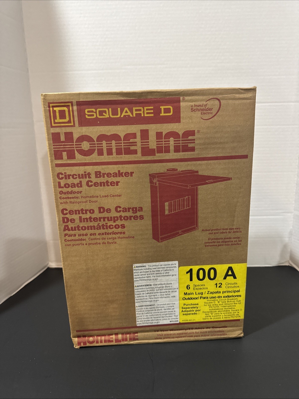 Square D Homeline Outdoor Load Center 100 Amp 6 Spaces 12 Circuits