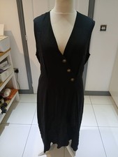 BNWT Principles Ladies Dress Size 18 Black Fixed Wrap, Sleeveless, V neck, Long