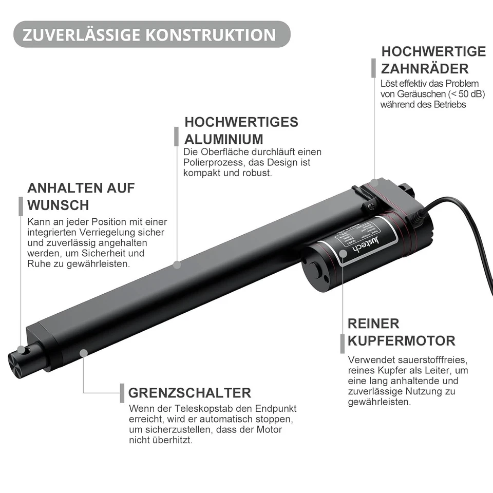 Elektrischer Linearantrieb 1000N | 250mm Hub | 14mm/s Geschwindigkeit - Bild 2 von 4