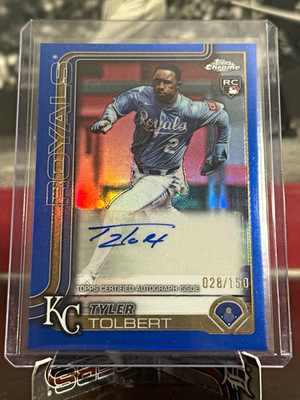 Topps Chrome Update 2025 Tyler Tolbert Rookie Auto Blue Refractor /150 Royals