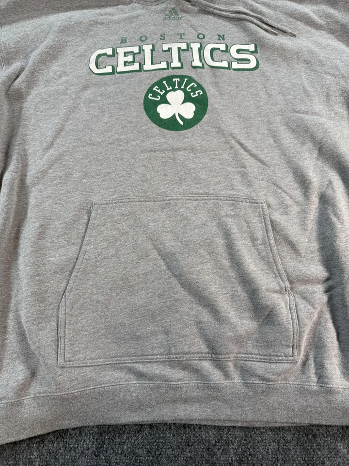 Boston Celtics Sudadera con Capucha Para Hombres 2XL Gris NBA Baloncesto Pullover Adidas Foto 4 de 4