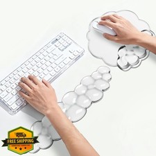 White Cloud Keyboard Mouse Wrist Rest Pad Ergonomic Non-Slip Set