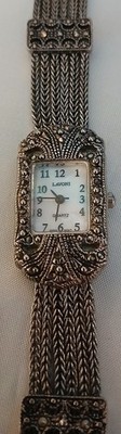 Vtg Womens Lavoni  Watch Silver Tone Multi Decorative Chain Band Works