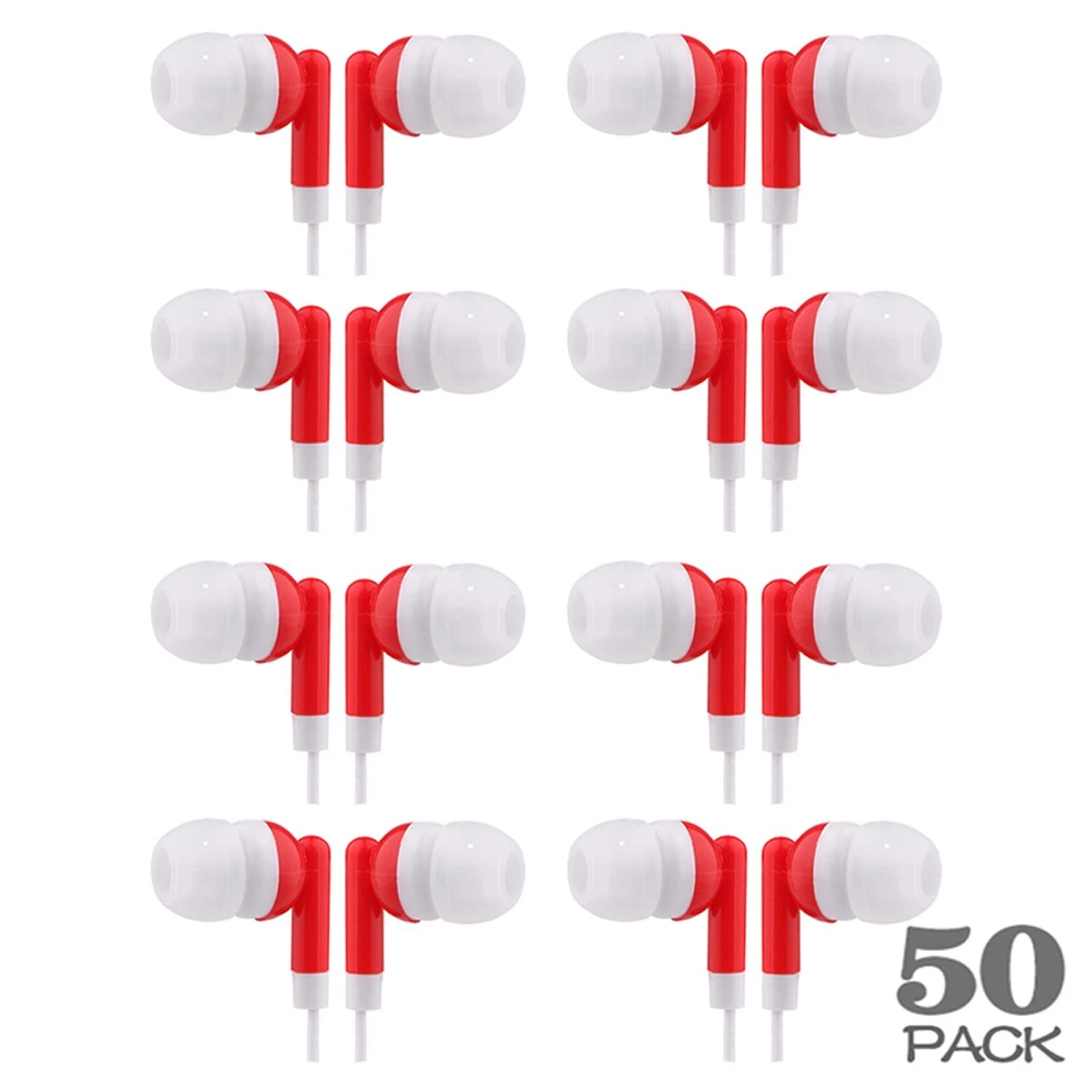 Wholesale Earbuds Bulk Headphones Individually Bagged 50 Pack for iPhone, And...