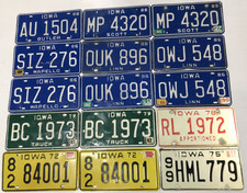 Lot of 15 Iowa License Plates 1972 1975 1978 1979 1986