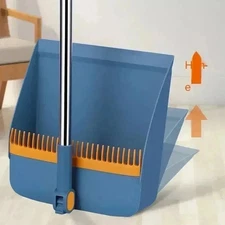 Long Handled Dustpan and Brush Set Strong Metal Handle Dust Pan & Broom Sweeper