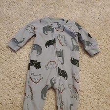 Carter's Dinosaur Print Baby One Piece Sleeper Size 3 Months