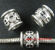 30pcs Tibetan Silver Craft Big Hole Spacers 10x10mm 8138