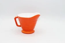Vintage Hazel Atlas Red Moderntone Platonite Ribbed Creamer