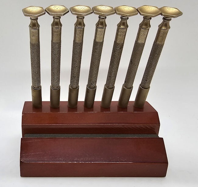 Vintage LS Starrett Watchmakers/Jewelers screwdriver set with wood