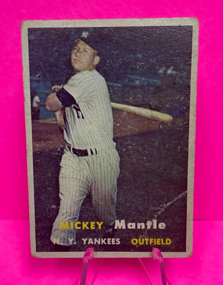 1957 Topps Baseball Card Mickey Mantle 57 BV 3000 Low Grade Range eBay