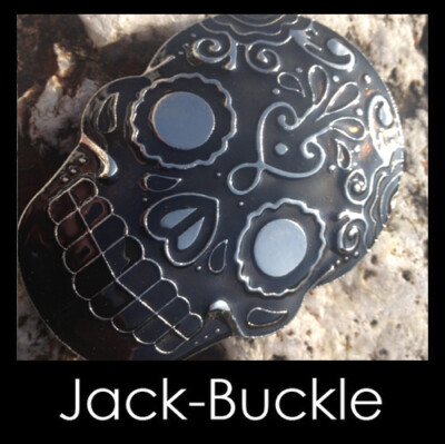 Gürtelschnalle SUGAR SKULL - Mexico  Tattoo Skull Red Buckle 370